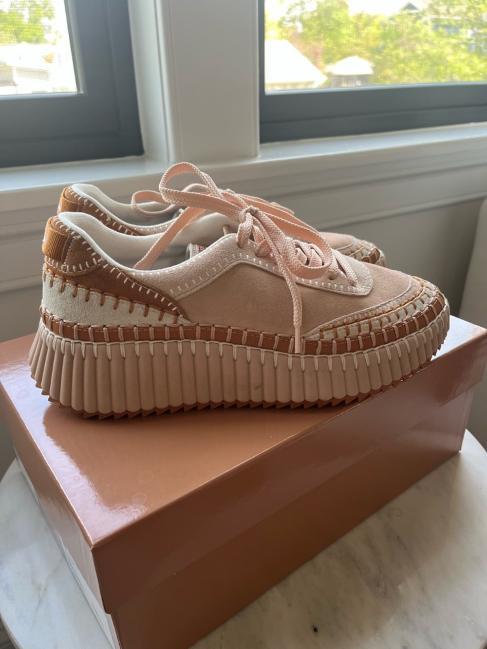 Chloe Maple Pink Suede Nama Women's Platform Sneaker - Picture 6 of 8